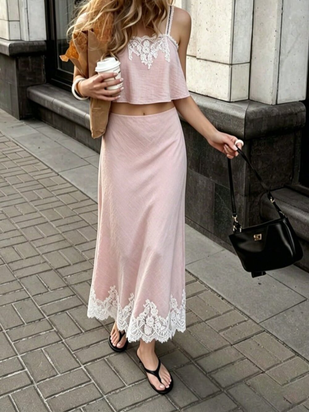 Pink Elegant Women's Long A-Line Skirt - Picture 1 of 7